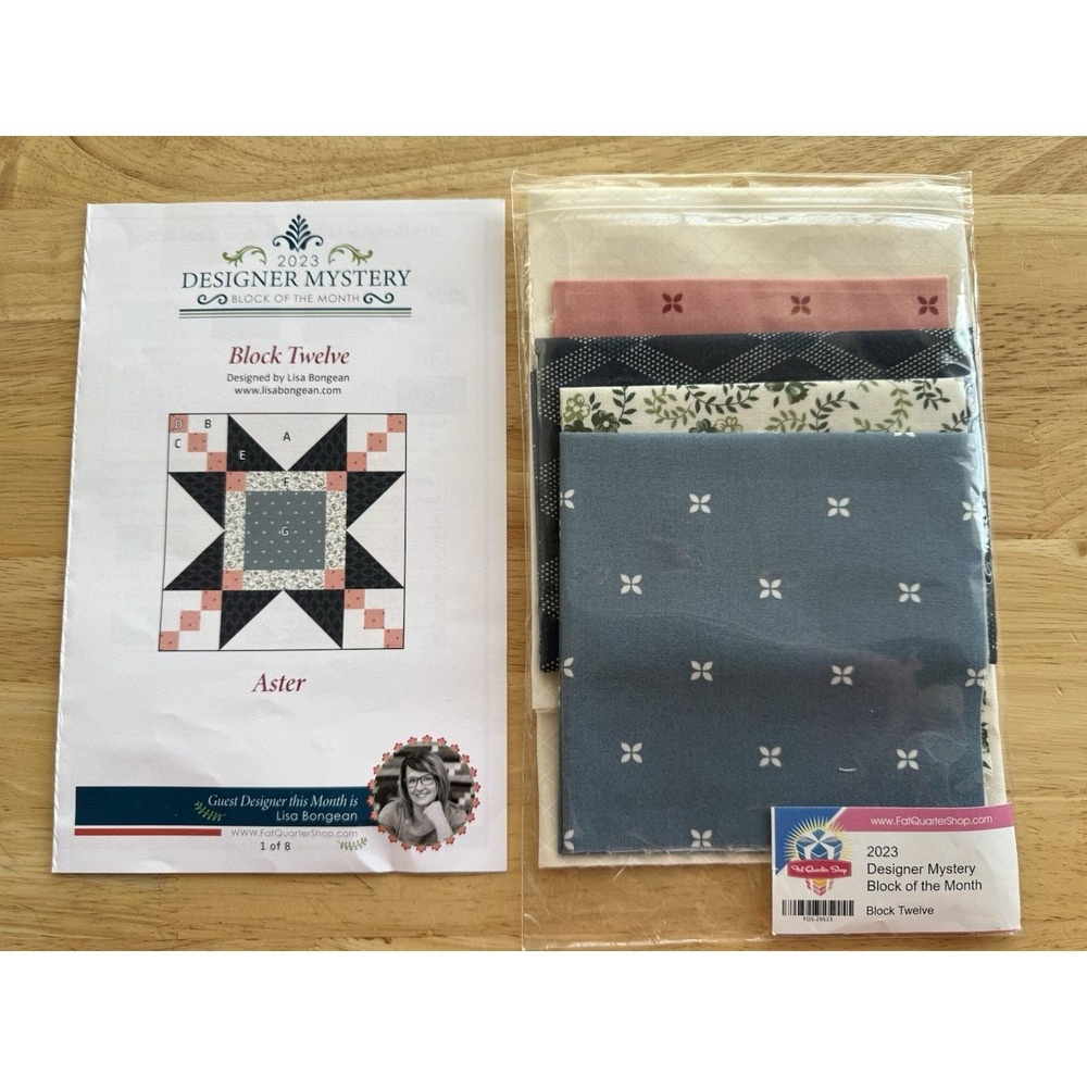 ASTER ~ Fat Quarter Shop 2023 Designer Mystery BOM 12 Pattern & Pre-cut Fabric